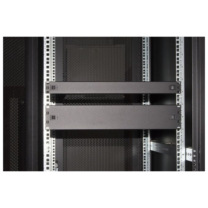Link Pannello Cieco 1 Unita' per Armadi Rack 19'' Chiusura a Scatto Nero