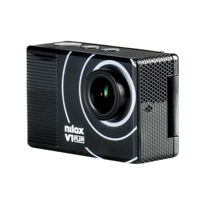 Nilox NXACV1FLIP01 V1 FLIP Fotocamera per Sport d'Azione 4K Ultra HD 4 MP CMOS Display LCD 2'' Flip-Out Custodia Impermeabile 30 m Batteria Doppia colore Nero