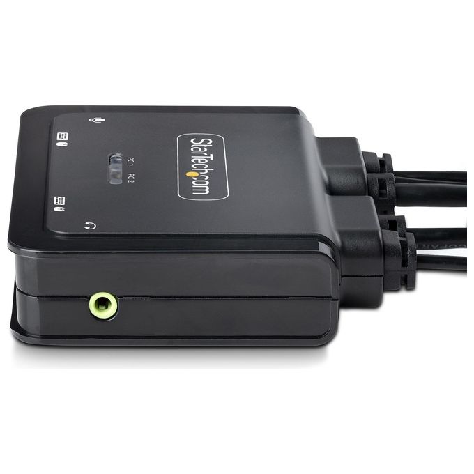 StarTech.com C2-D46-UAC-CBL-KVM Switch KVM ibrido a 2 porte con cavi integrati USB-A DisplayPort Audio 1.8 m e USB-C 1.2 m Risoluzione 5120 x 1440 Pixel 60 Hz Alimentazione USB colore Nero