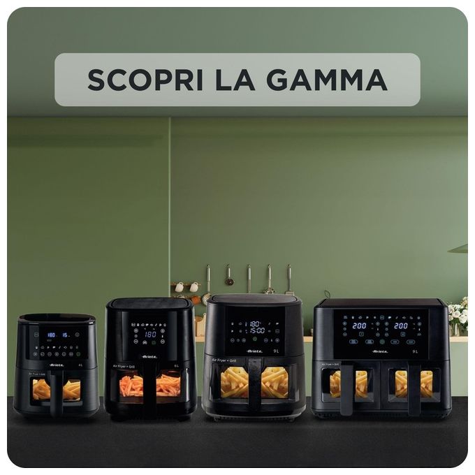Ariete 4631 Friggitrice ad aria Doppia 9L 2400W 11 Programmi Touch Screen colore Nero