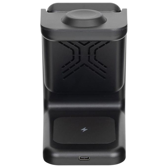 Rivacase VA4917 Caricabatterie Wireless Qi 3 in 1 MagSafe 15W Power Bank 5000 mAh Ricarica Rapida QC PD 20W colore Nero