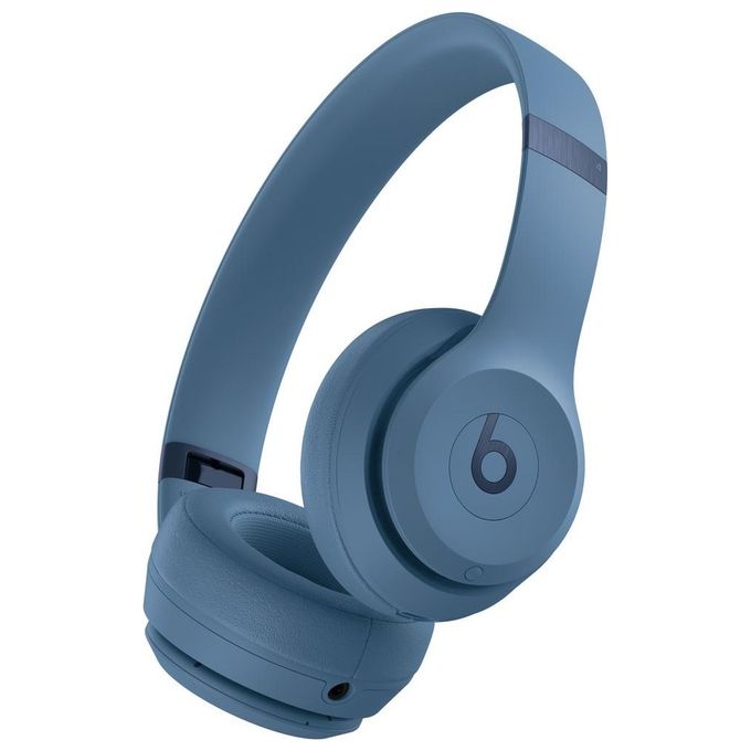 Beats MUW43ZM-A Solo 4 Cuffie On-Ear Wireless Bluetooth Fino a 50 Ore di Autonomia Audio Spaziale Personalizzato con Rilevamento Dinamico della Testa Cavo USB-C e 3.5 mm colore Blu Ardesia