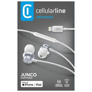Cellular Line Junco Auricolari In-Ear con Connettore Lightning Bianco