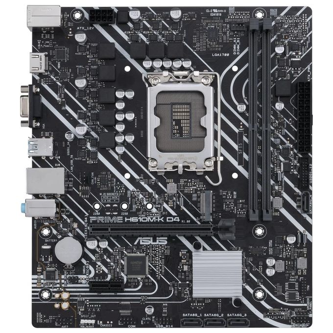 Asus PRIME H610M-K D4 Scheda Madre micro ATX Intel H610 LGA 1700 DDR4 64 GB M.2 4xSATA USB 3.2 Gen 1 HDMI colore Nero