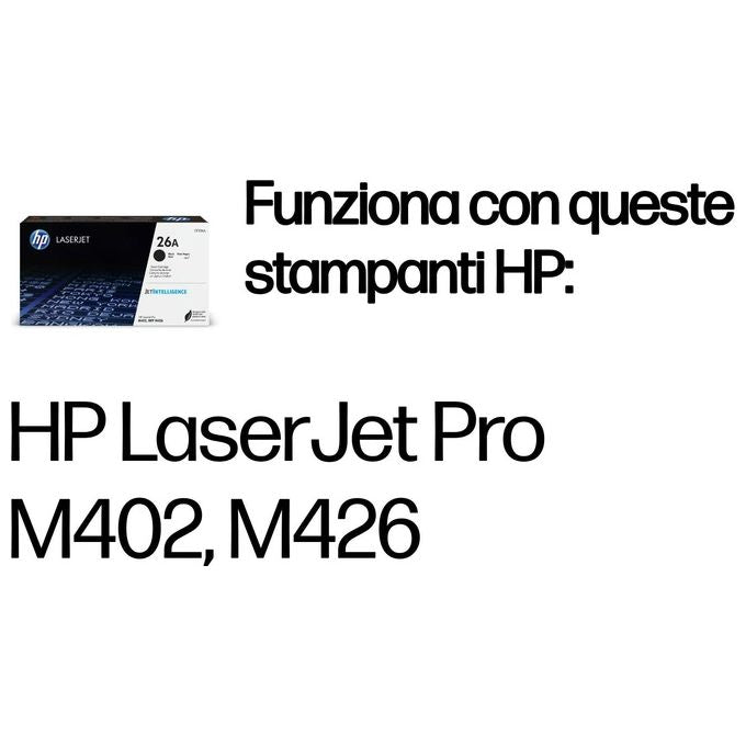 HP 26A Nero originale LaserJet cartuccia toner ( CF226A ) per LaserJet Pro M402d, M402dn, M402dw, M402n, MFP M426dw, MFP M426fdn, MFP M426fdw