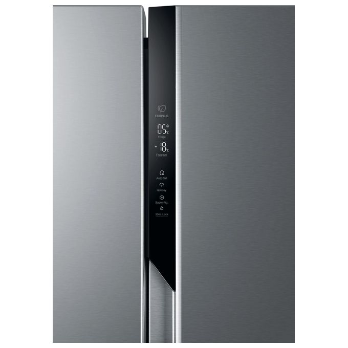 Haier HSR3918ENPG Serie 3 Frigorifero Side by Side 528 L 177 cm Classe E 38 dB No Frost Inverter Multi Air Flow colore Argento