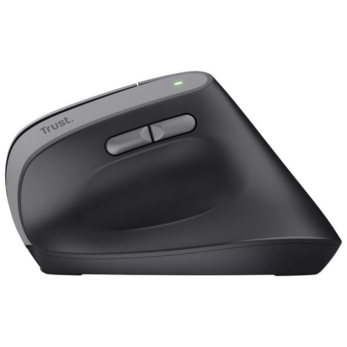 Trust 25145 Bayo II Mouse Ergonomico Wireless RF Ottico 2400 DPI 6 Tasti Ricaricabile USB-C colore Nero
