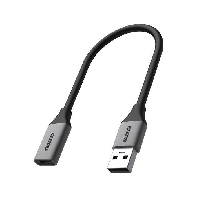 Sitecom AD-1013 Adattatore Cavo USB A a USB C USB 3.2 Gen 1 5 Gbit-s 0,15 m colore Nero Grigio