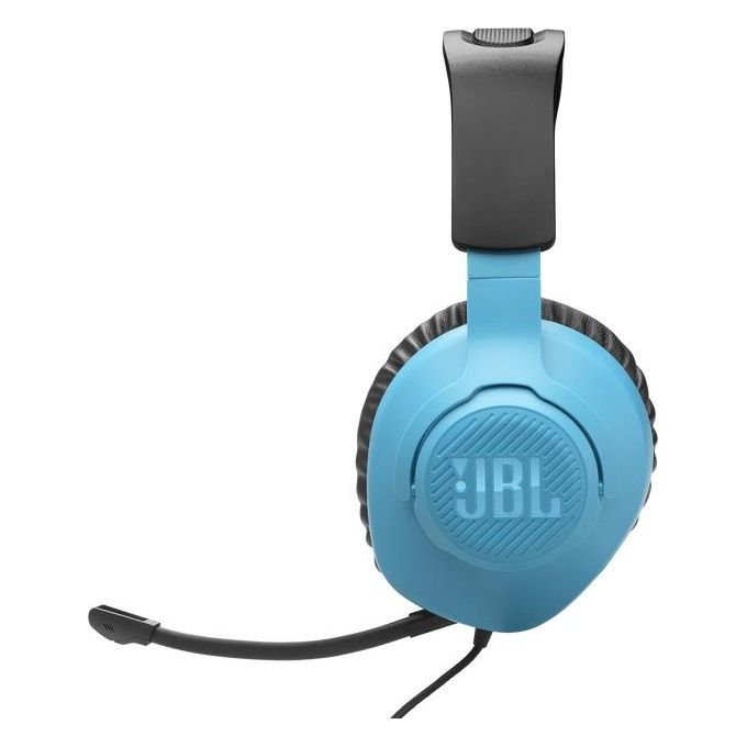 JBL JBLQTUM100N Quantum 100N Cuffie da Gaming Over-Ear con Filo Microfono Rimovibile QuantumSOUND Signature Memory Foam colore Blu e Rosso