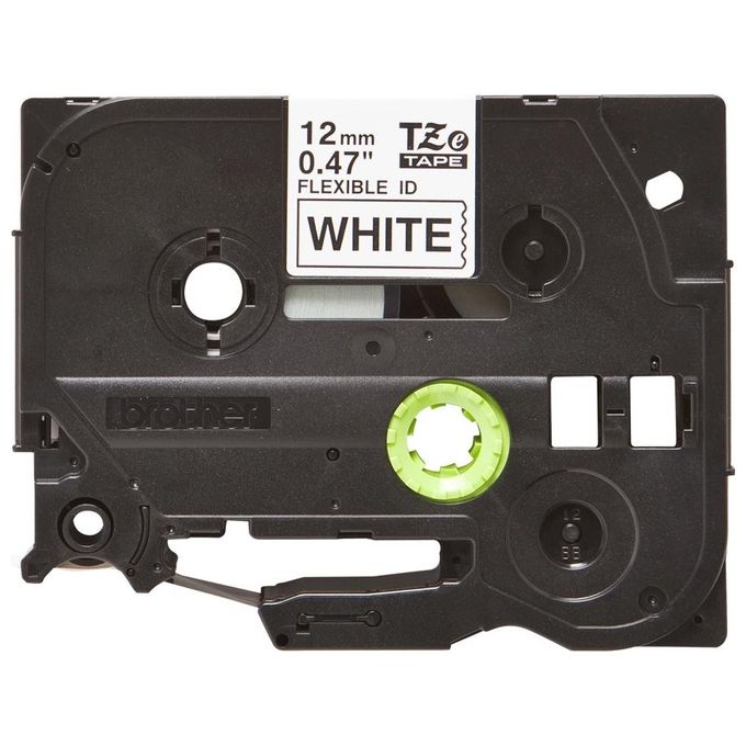 Brother Nastro Tz 12mm Nero Bianco Fless