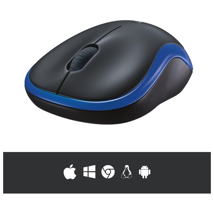 Logitech Mouse Wireless M185 Blu