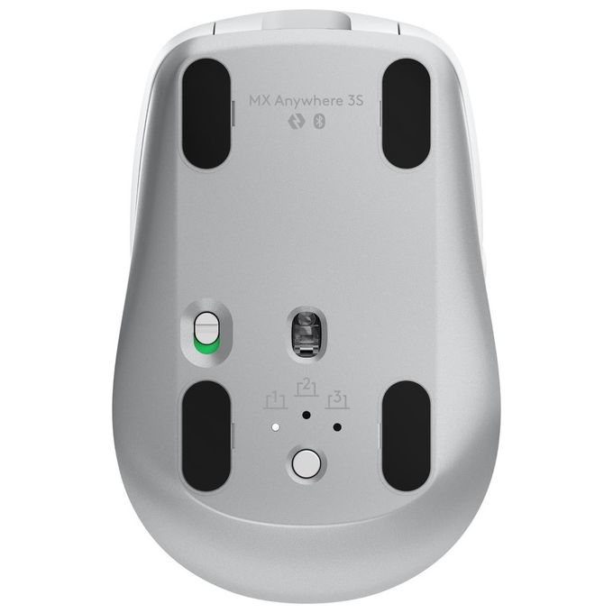 Logitech 910-006930 MX Anywhere 3S Mouse Wireless 8000 DPI Clic Silenzioso Supporto Multi-Dispositivo USB Type-C Ricaricabile Batteria Integrata colore Grigio