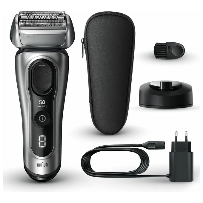 Braun 8517S Series 8 Rasoio elettrico WetandDry 4 testine autonomia 60 min colore Argento