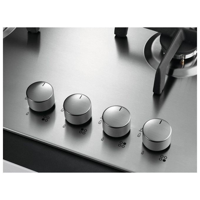 Aeg HGB64400SM Slim Line Piano Cottura a Gas 4 Zone Bruciatori SpeedBurner 60 cm Inox