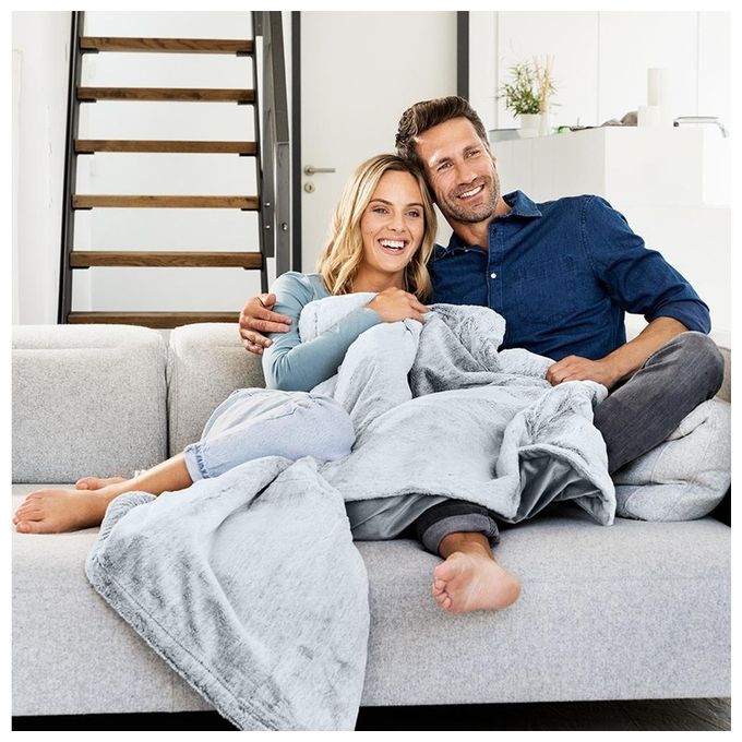 Beurer HD 75 Nordic Grey Green Planet Termocoperta 180x130 cm 6 Livelli di Temperatura Spegnimento Automatico Lavabile colore Grigio