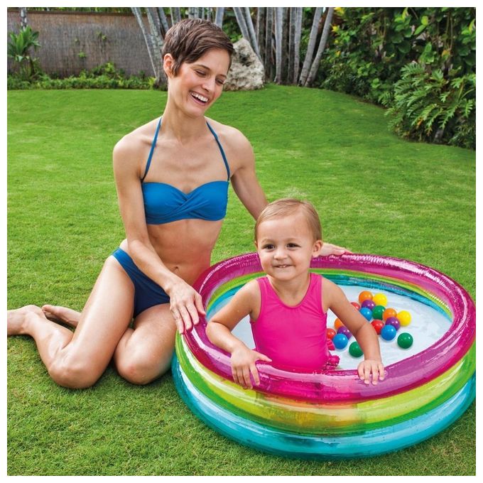 Piscina Con Palline Colorate 3 Anelli 86X25
