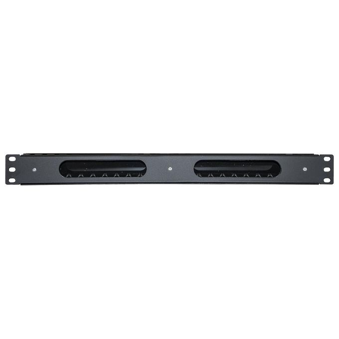 Link pannello passacavi 1 unita a gabbia per rack con coperchio scorrevole 25 slot colore nero