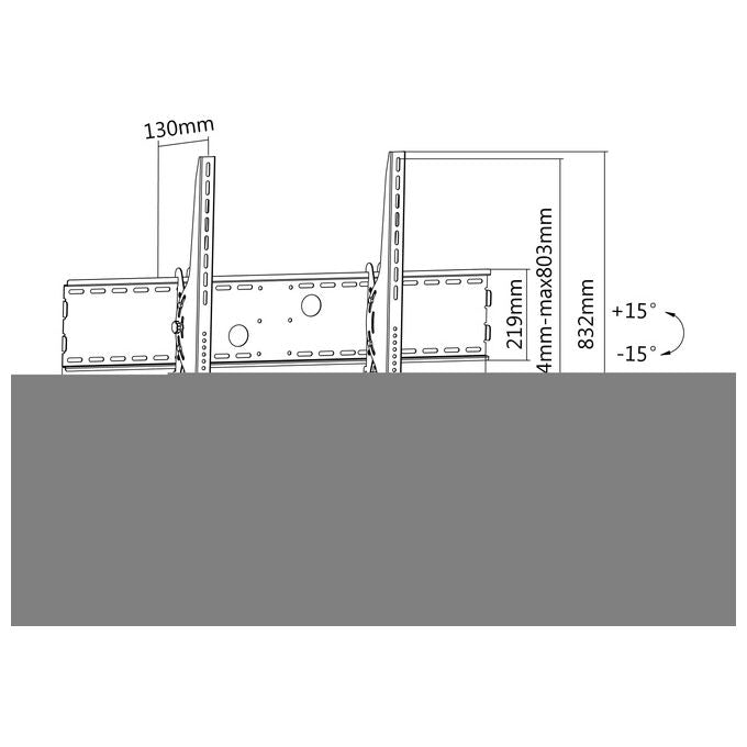 Equip 650322 Supporto per Montaggio a Parete TV Curvo e Inclinato 60'' a 100'' 100 Kg Inclinazione Regolabile Nero