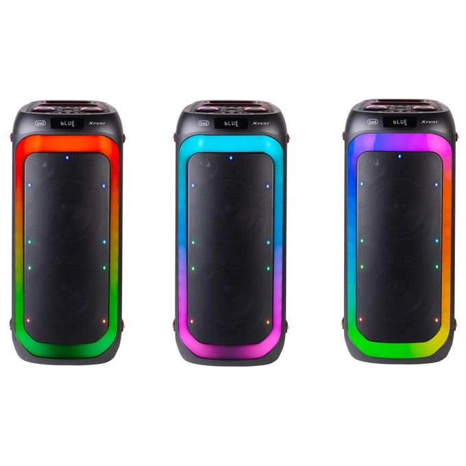 Trevi XF 780 KB XFest Cassa Bluetooth 110W 2 vie Bass Reflex Karaoke 2 Microfoni USB MicroSD TWS Batteria colore Nero