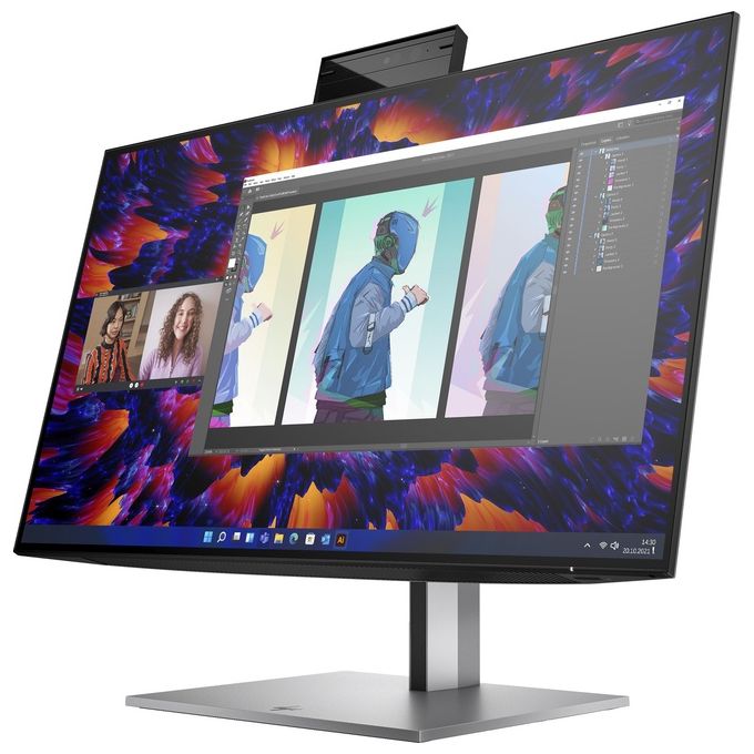 HP 4Q8N9AA Z24m G3 Monitor PC 23.8'' QHD IPS 2560x1440 Webcam 5MP USB-C 100W Hub USB colore Argento