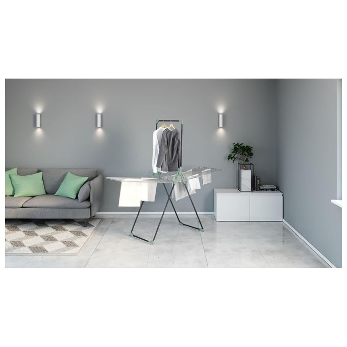 Colombo New Scal ST1000 Titano Stendibiancheria con Portabiti 30 m 15 Kg con Ruote Ripiegabile colore Alluminio