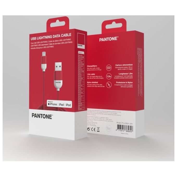 Celly Cavo Usb a Lightning Pantone Rosso