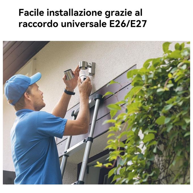 Imou IPC-S6DP-3M0WEB-AE Bulb Cam Telecamera IP Wi-Fi 2K 3MP E27 Motorizzata 340° Visione Notturna 25m Sirena IP65