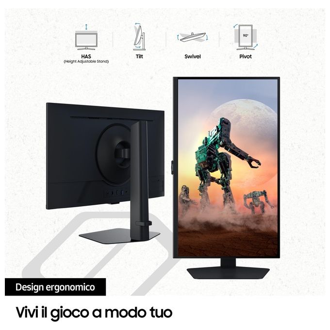Samsung LS27DG500EUXEN Odyssey G5 Monitor Gaming 27'' IPS QHD 2560x1440 180Hz 1ms AMD FreeSync DisplayHDR 400 Pivot colore Nero