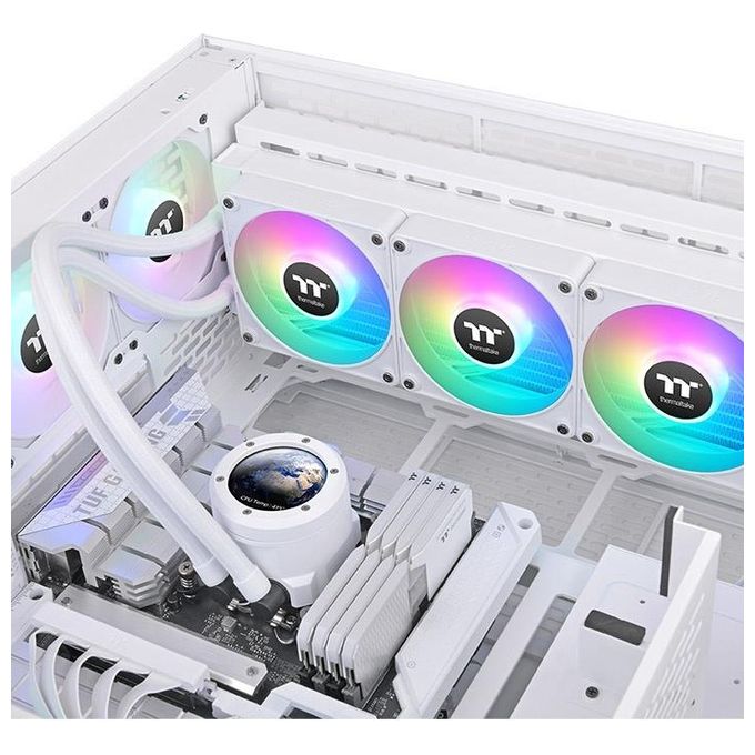 Thermaltake CL-W426-PL12SW-A TH360 V2 Ultra EX ARGB Raffreddatore a Liquido All-In-One 360mm con Display LCD TFT 3 Ventole 120mm Compatibilitì Intel e AMD colore Bianco