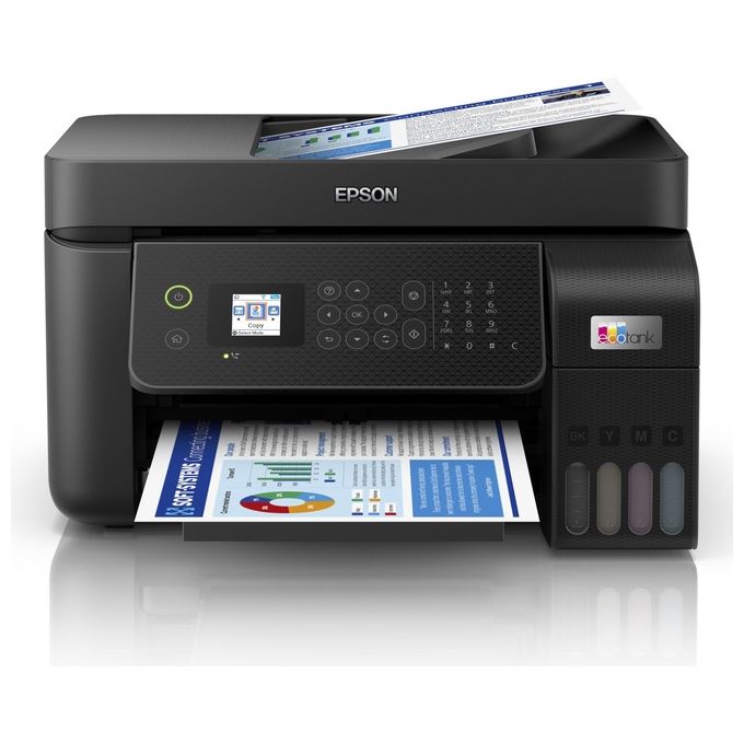 Epson ET-4800 EcoTank Stampante Multifunzione Inkjet A4 Stampa Copia Scansione Fax ADF Wi-Fi Ethernet AirPrint colore Nero
