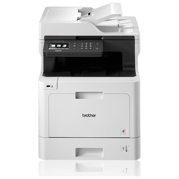 Brother DCP-L8410CDW Stampante Multifunzione Laser A4 Colori 3 in 1 31 ppm Fronte Retro WiFi LAN USB Touchscreen colore Nero Bianco