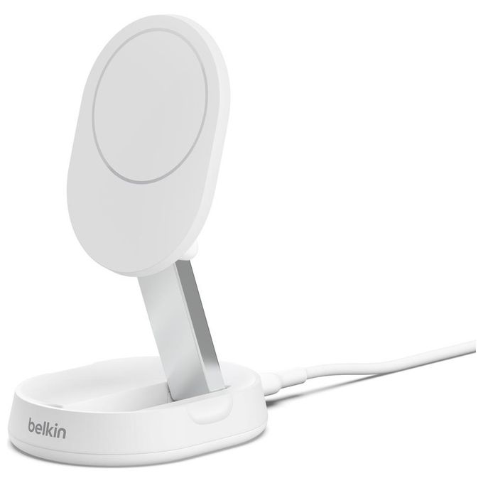 Belkin WIA008BTWH BoostCharge Pro Supporto di Ricarica Magnetico Convertibile 15 W Qi2 Compatibile con MagSafe colore Bianco