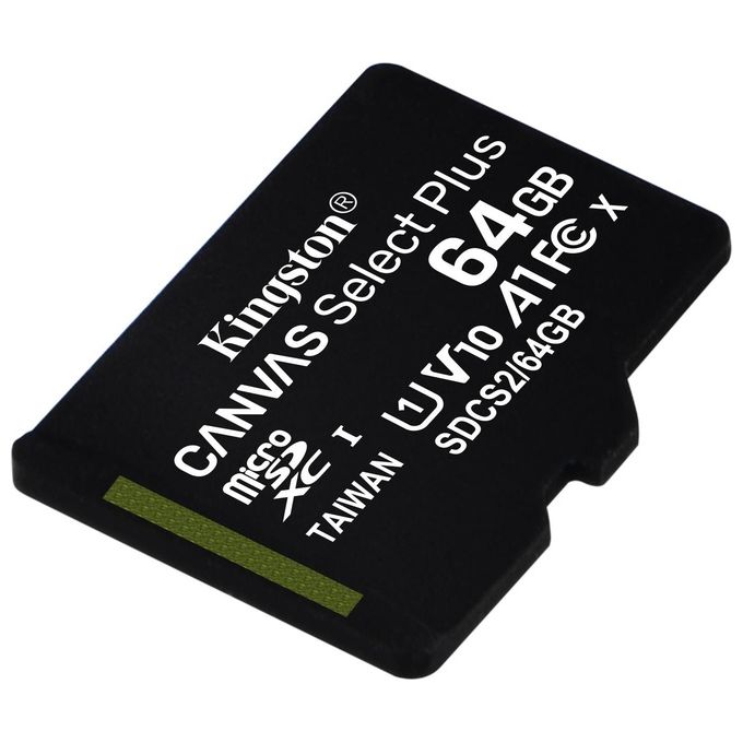 Kingston Canvas Select Plus SDCS2-64GB Scheda microSD Classe 10 con Adattatore SD Incluso, 64 GB