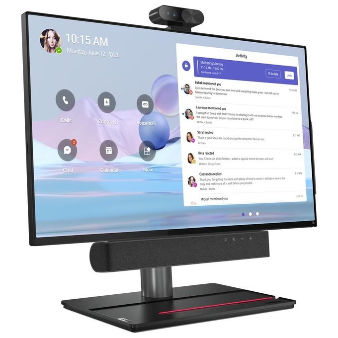 Lenovo 12CN0002IX ThinkSmart View Plus Sistema di videoconferenza personale Display 27'' Full HD Touchscreen Android 10 Fotocamera 4K Wi-Fi 6 RAM 8 GB Storage 128 GB colore Nero