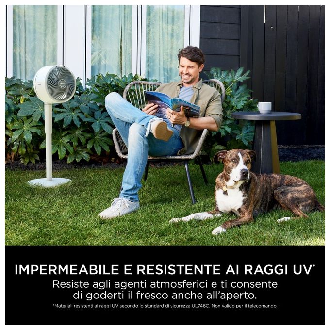 Shark FA220EU FlexBreeze Ventilatore 12 in 1 con e senza filo 5 velocita' 1600 m³-h autonomia 24 h colore Bianco