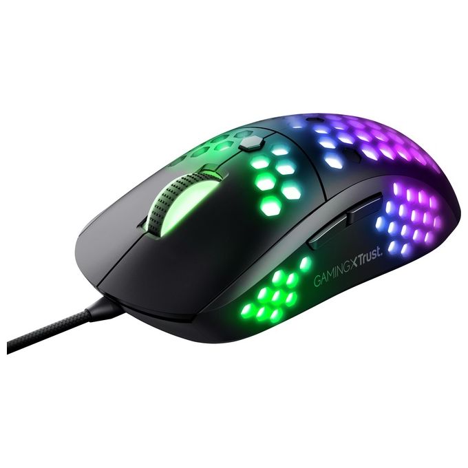 Trust GXT 960 Graphin Mouse Gaming Ottico 10000 DPI 6 Tasti RGB USB Polling Rate 1000 Hz colore Nero