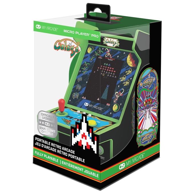My Arcade DGUNL-4195 Micro Player Pro Console da gioco portatile 2.75'' con giochi Galaga e Galaxian colore Multicolore