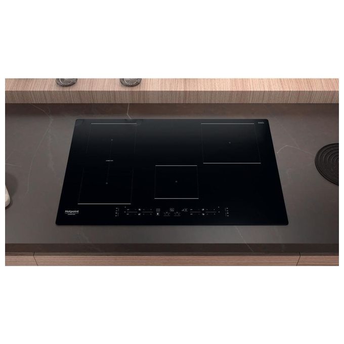 Hotpoint HB 0577B NE Piano cottura induzione 77 cm 4 zone Combi Duo Active Cook controlli touch colore Nero