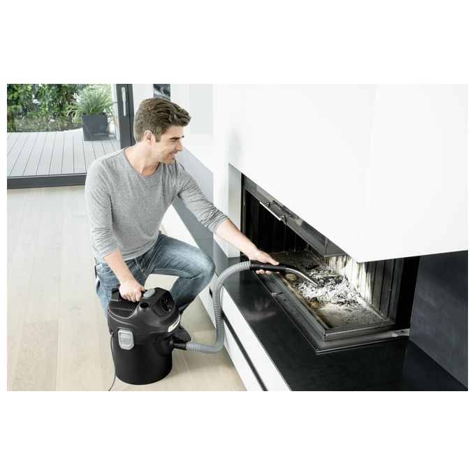 Karcher 1.629-711.0 Aspiracenere AD 2 Fireplace Potenza 600W Capacita' 14 Litri Nero