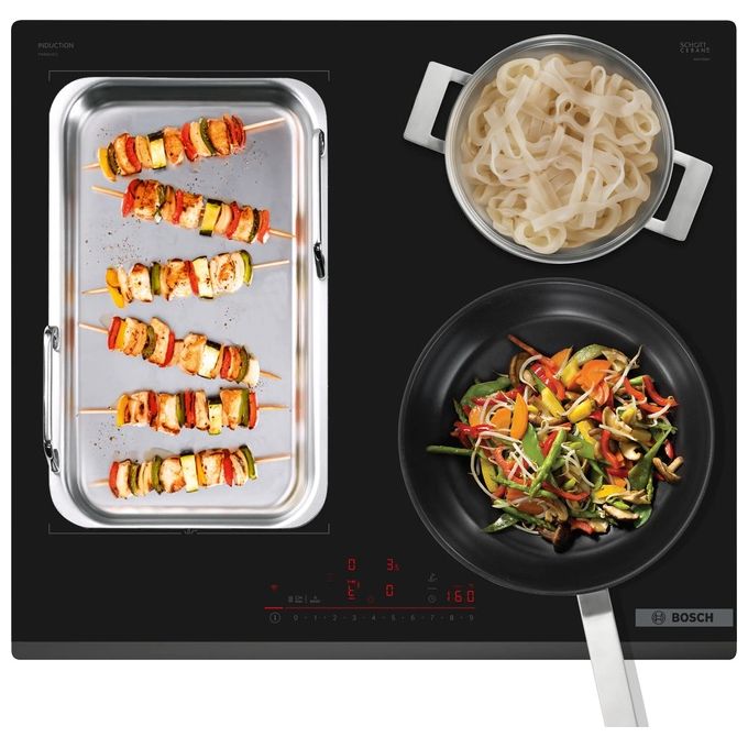 Bosch PIX631HC1E Serie 6 Piano cottura a induzione 60 cm 4 zone FlexInduction Home Connect PowerBoost colore Nero