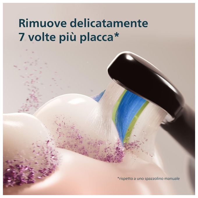 Philips HX7101-02 Sonicare 5300 Spazzolino elettrico sonico 1 modalita' Timer 2 intensita' sensore pressione autonomia 21 giorni colore Nero