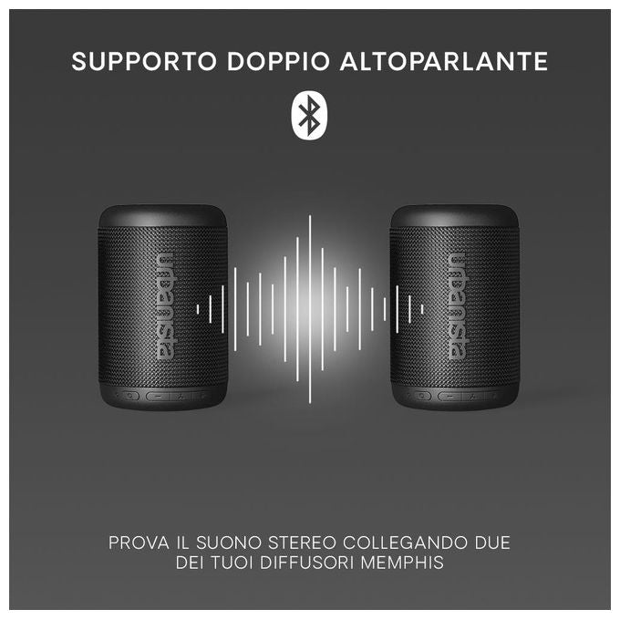 Urbanista 1037302 Memphis Altoparlante Bluetooth Portatile 5W IPX5 Autonomia 12h colore Nero