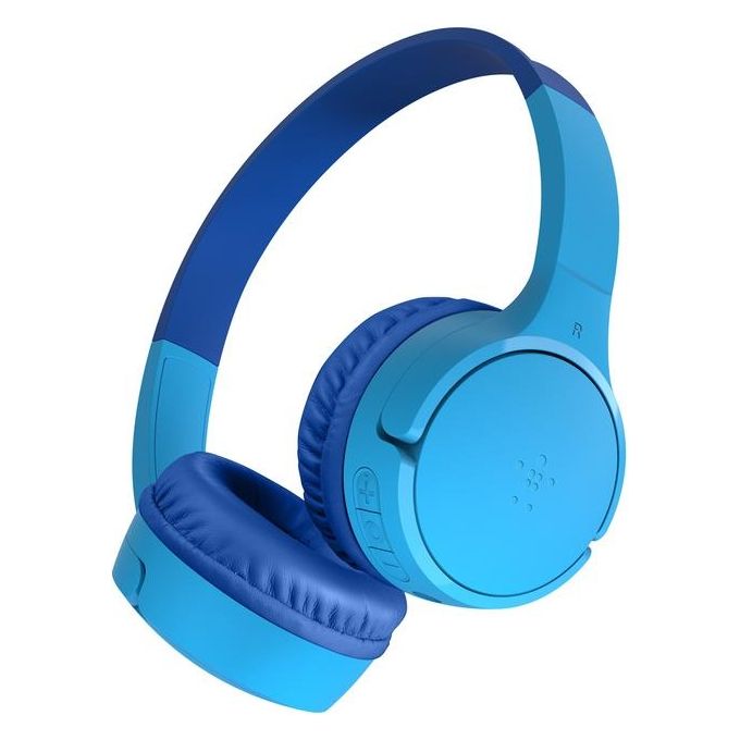 Belkin AUD002btBLV3 SoundForm Mini Cuffie wireless per bambini 30 ore di riproduzione Bluetooth 5.3 limite volume 85 dB microfono colore Blu