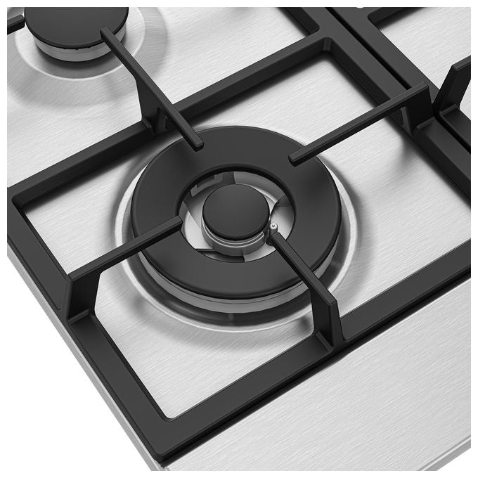 Beko HIAW64225SXE Piano cottura a gas 60 cm 4 fuochi 3 Bruciatori + 1 Wok PractiClean High Efficiency colore Inox