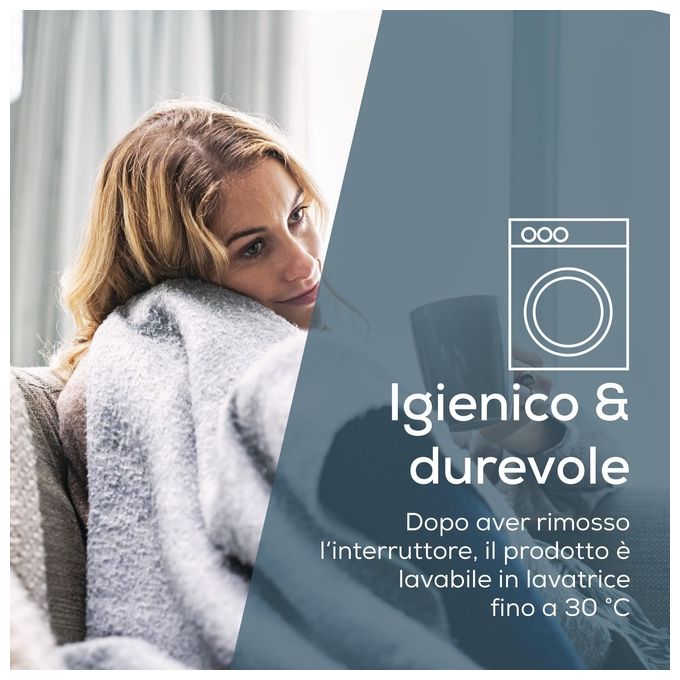 Beurer 42106 HD 75 Coperta Elettrica 100W 6 Livelli di Temperatura Spegnimento Automatico Lavabile Tessuto Felpato colore Grigio Scuro