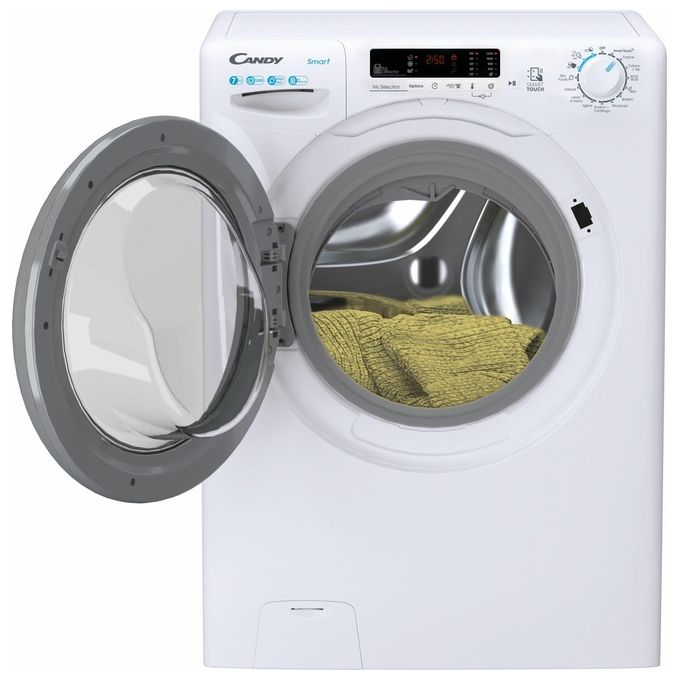 Candy Smart CSS4272DWR4-1-11 Lavatrice slim a carica frontale 7 kg 1200 giri Classe B 16 programmi Bianco 60x46x85