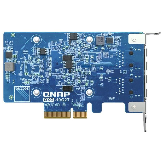 QNAP QXG-10G2T Scheda di Rete Dual-Port 10GbE PCI Express Gen3 x4 2 Porte RJ-45 Intel X710 Marvell AQtion AQC107 colore Verde