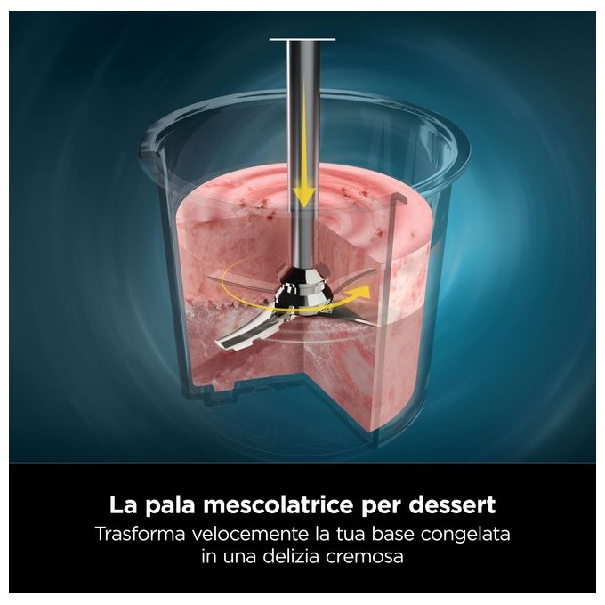 Ninja NC300EU Creami Gelatiera 1,4 L 800W 7 Programmi Gelato Sorbetto Frappe' Smoothie colore Argento Nero