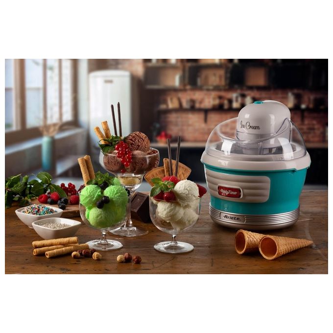 Ariete 643 Party Time Gelatiera Ice Cream Maker 1,5 L 12 W cestello doppio isolamento colore Azzurro