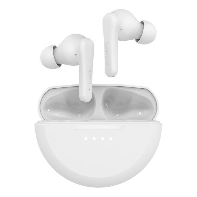 Belkin AUC012BTWH SoundForm Rhythm Auricolari True Wireless Bluetooth 5.3 Multipoint 8 ore autonomia + custodia ricarica USB-C colore Bianco